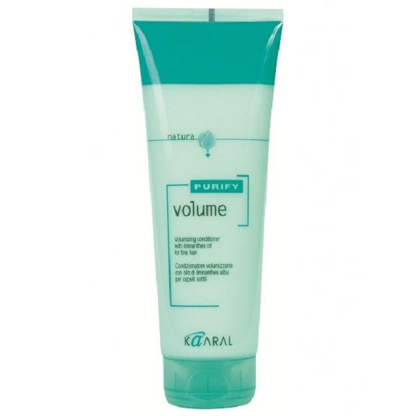 Кондиционер для объема Kaaral Purify Volume Conditioner Кондиционер Kaaral Purify Volume conditioner поможет превратить тонкие ослабленные пряди в роскошные сильные волосы, наполненные удивительной пышностью и сияющим блеском. Сбалансированное сочетание натуральных компонентов и полное отсутствие утяжеляющих силиконов делает кондиционер незаменимым для ухода за тонкими волосами и придания им дополнительного объема.